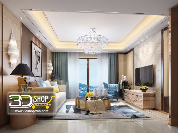 Living Room 3d Max Interior Scene 122