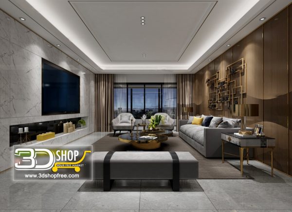 Living Room 3d Max Interior Scene 123