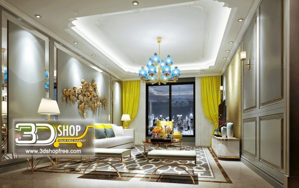 Living Room 3d Max Interior Scene 125