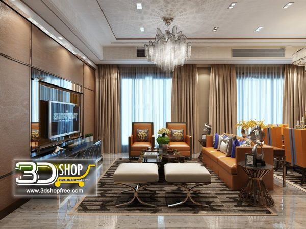 Living Room 3d Max Interior Scene 127