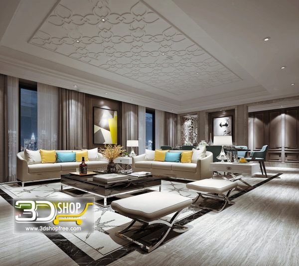 Living Room 3d Max Interior Scene 130