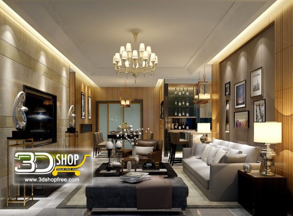 Living Room 3d Max Interior Scene 134