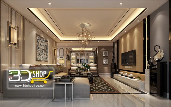 Living Room 3d Max Interior Scene 139