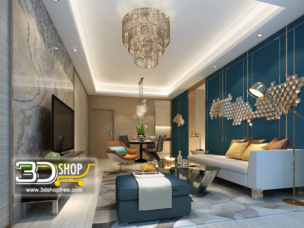 Living Room 3d Max Interior Scene 141