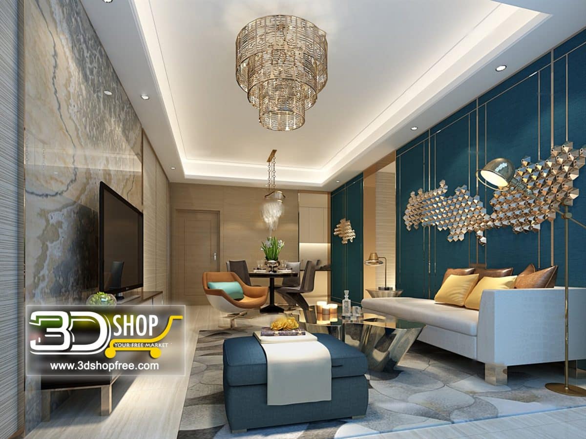 Living Room 3d Max Interior Scene