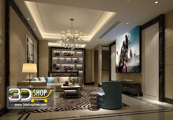 Living Room 3d Max Interior Scene 142
