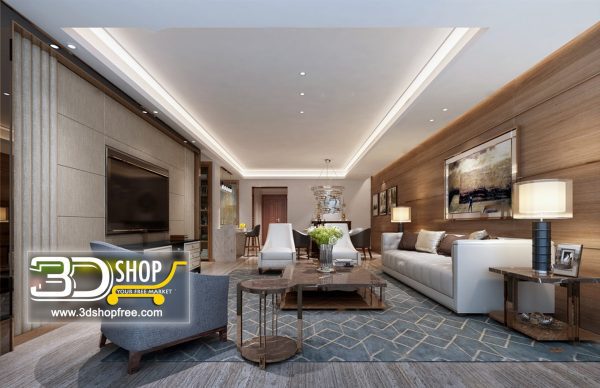 Living Room 3d Max Interior Scene 143