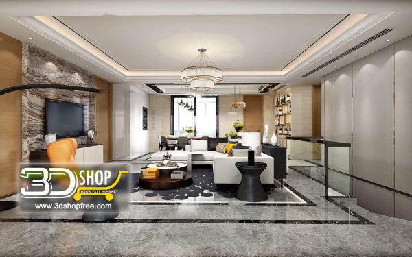 Living Room 3d Max Interior Scene 144