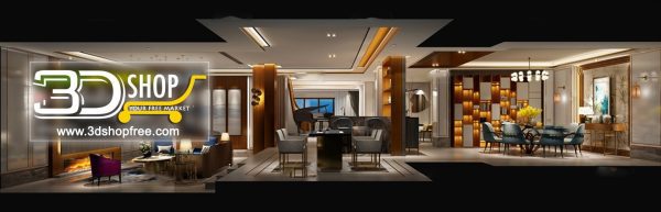 Living Room 3d Max Interior Scene 145
