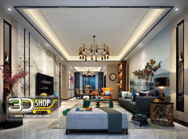 Living Room 3d Max Interior Scene 146