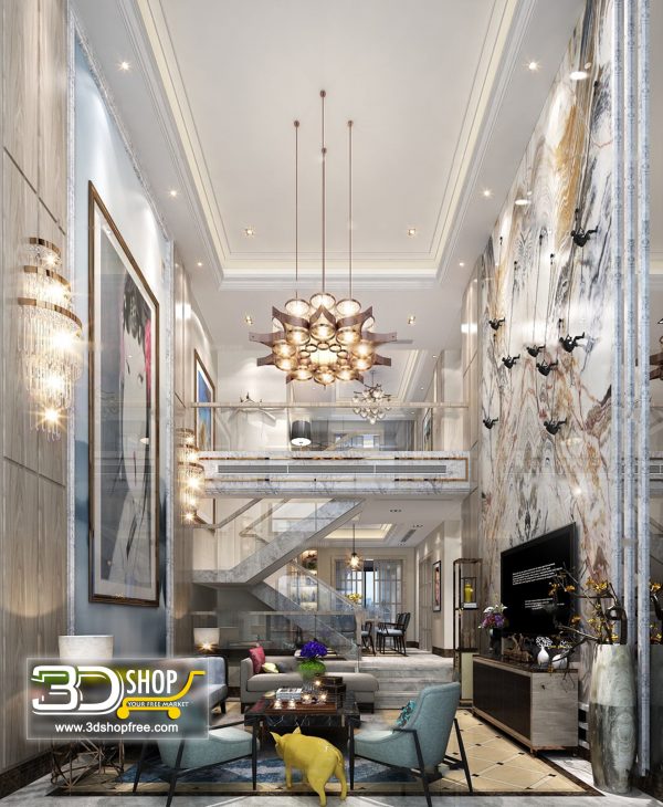 Living Room 3d Max Interior Scene 147