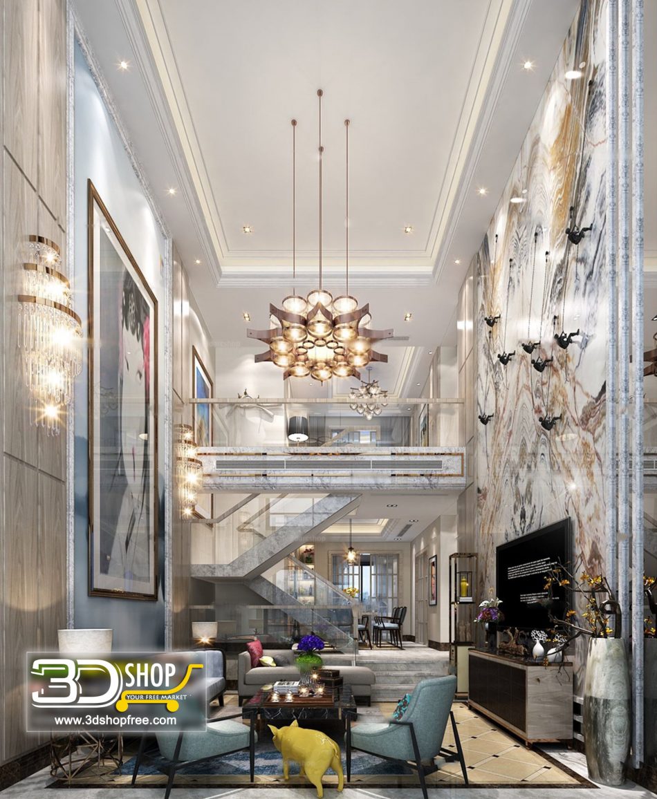 Living Room 3d Max Interior Scene