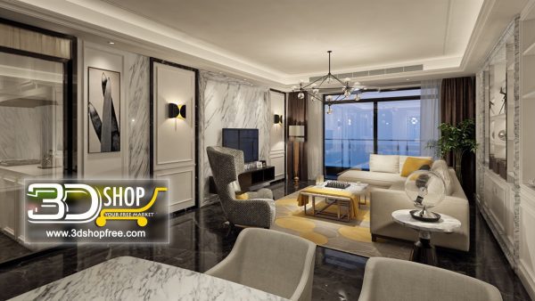 Living Room 3d Max Interior Scene 148