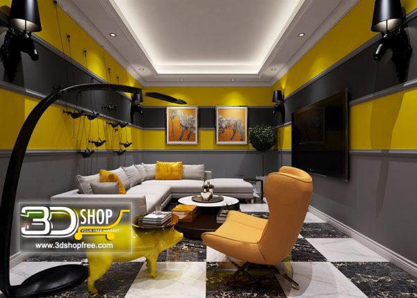 Living Room 3d Max Interior Scene 150