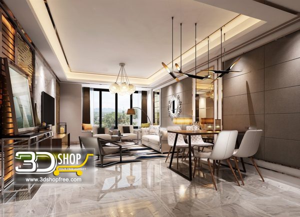 Living Room 3d Max Interior Scene 151