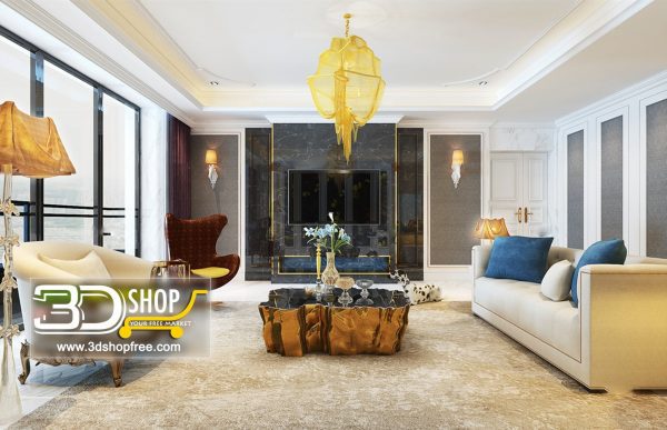 Living Room 3d Max Interior Scene 152