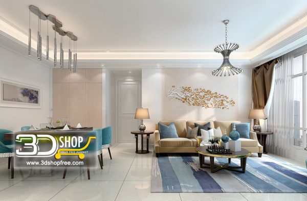 Living Room 3d Max Interior Scene 155