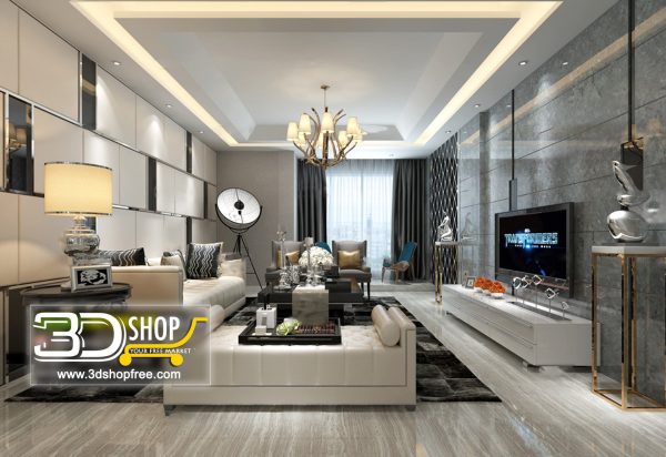 Living Room 3d Max Interior Scene 156
