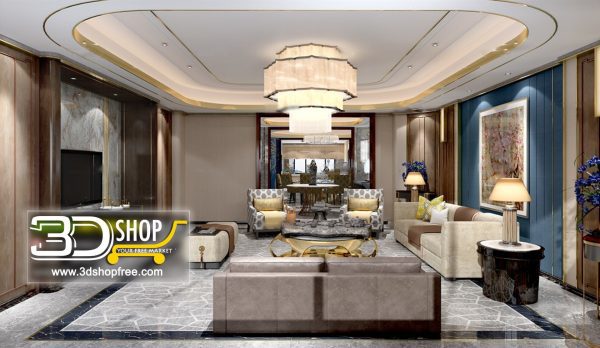 Living Room 3d Max Interior Scene 158