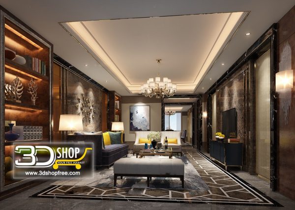 Living Room 3d Max Interior Scene 159