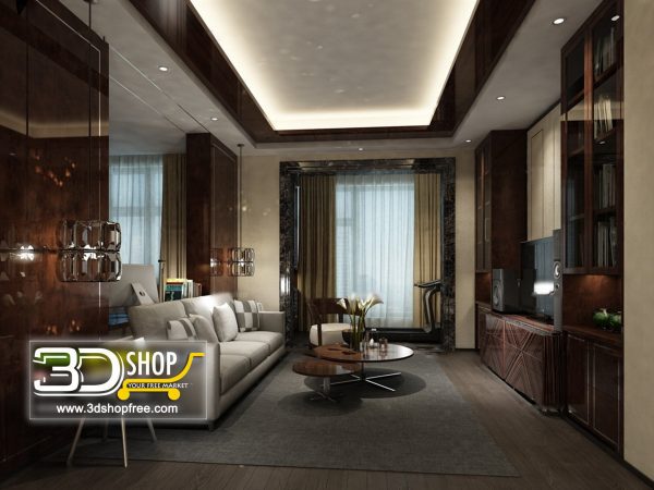 Living Room 3d Max Interior Scene 164
