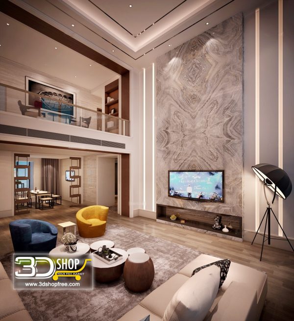 Living Room 3d Max Interior Scene 165