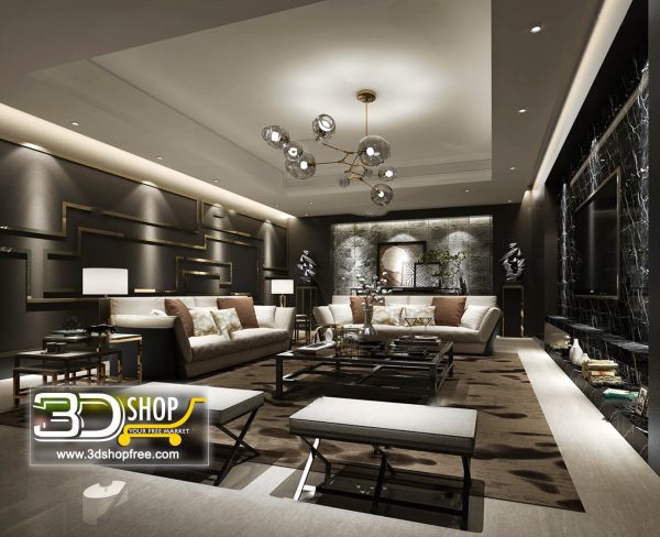 Living Room 3d Max Interior Scene 167