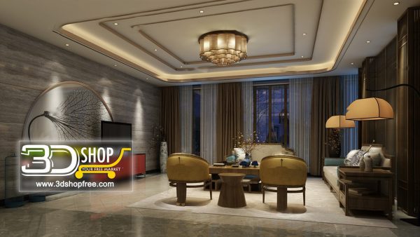 Living Room 3d Max Interior Scene 169