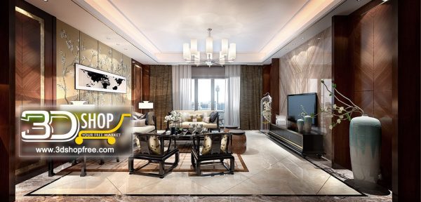 Living Room 3d Max Interior Scene 171