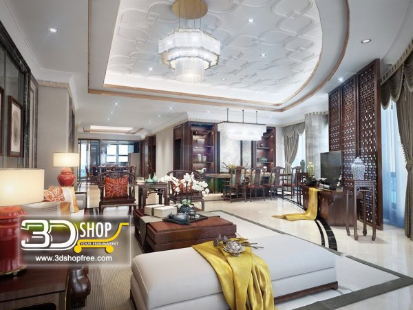 Living Room 3d Max Interior Scene 173