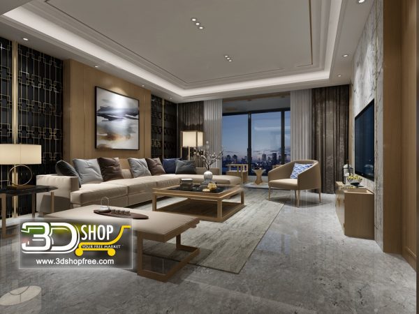 Living Room 3d Max Interior Scene 175