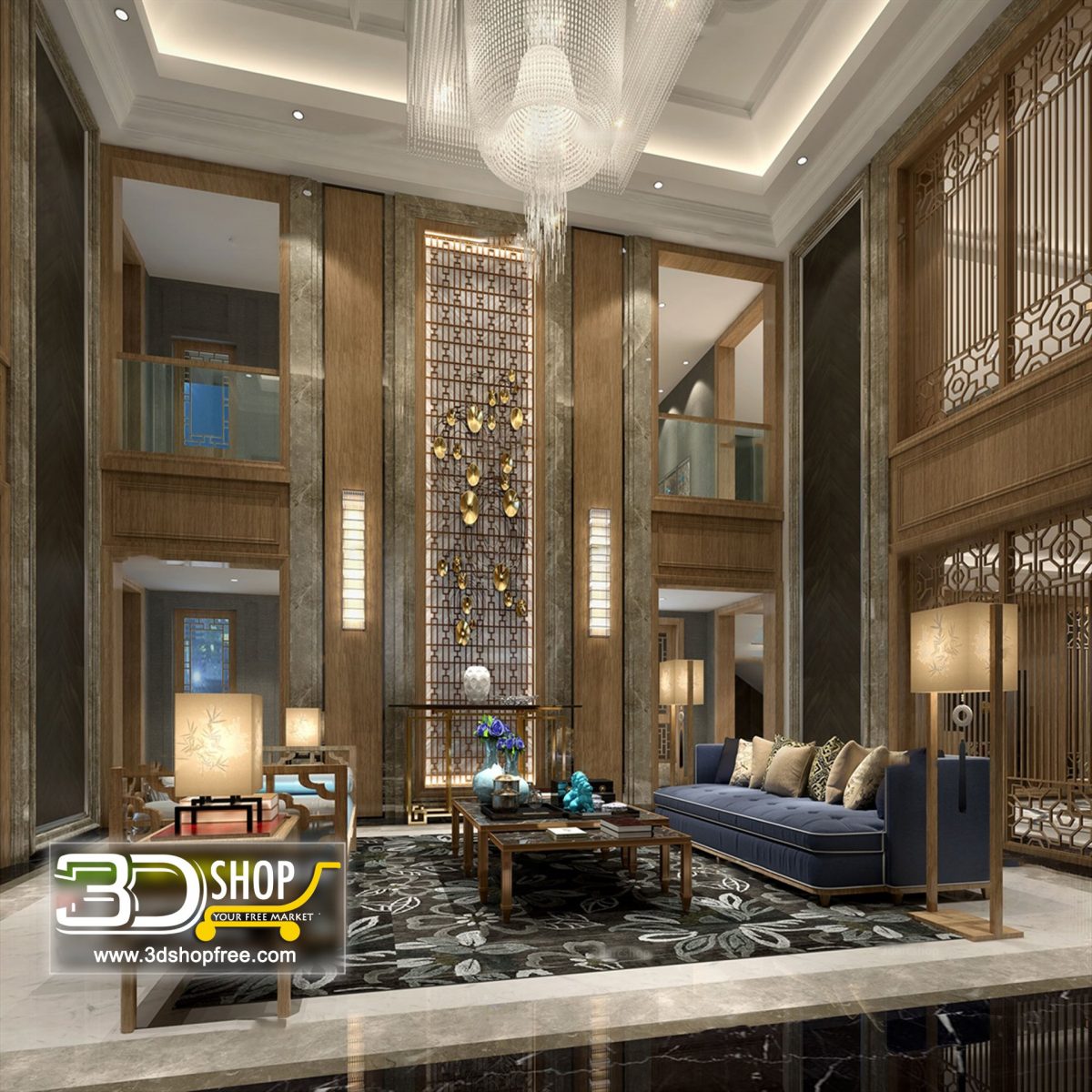 Living Room 3d Max Interior Scene