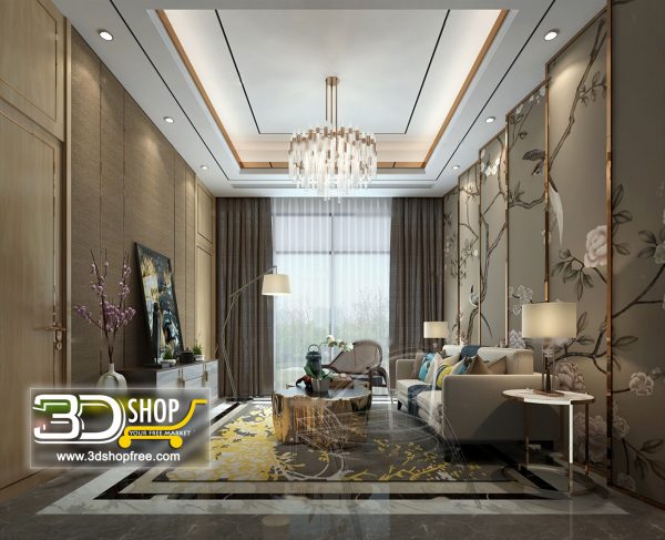 Living Room 3d Max Interior Scene 178