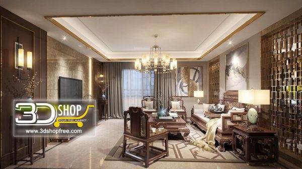 Living Room 3d Max Interior Scene 181