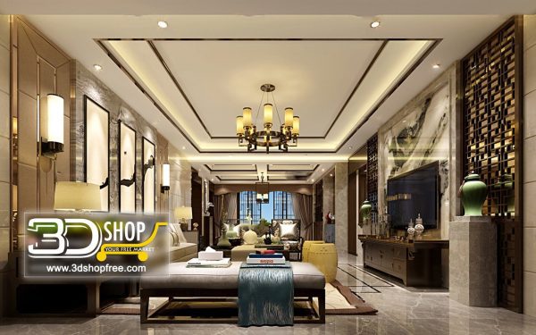 Living Room 3d Max Interior Scene 182