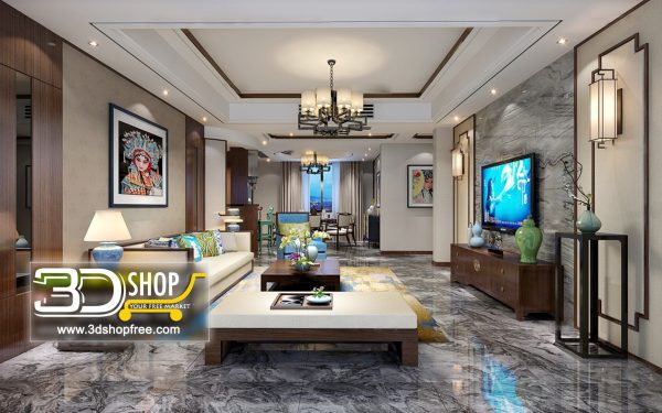 Living Room 3d Max Interior Scene 186
