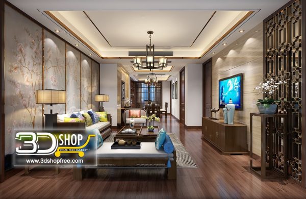 Living Room 3d Max Interior Scene 187