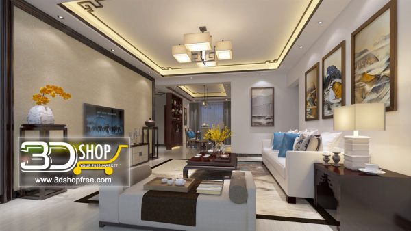 Living Room 3d Max Interior Scene 188
