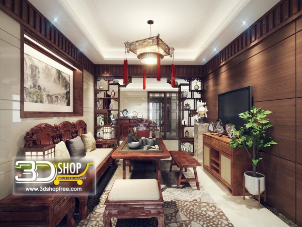 Living Room 3d Max Interior Scene 195