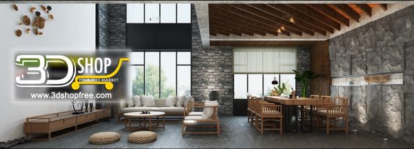 Living Room 3d Max Interior Scene 197