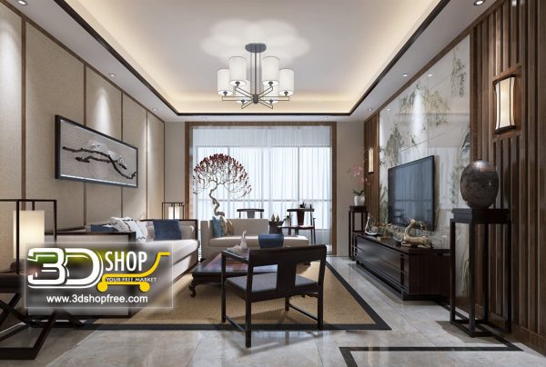 Living Room 3d Max Interior Scene 202