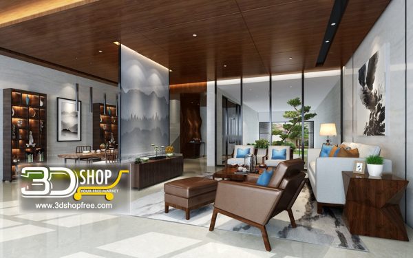 Living Room 3d Max Interior Scene 203