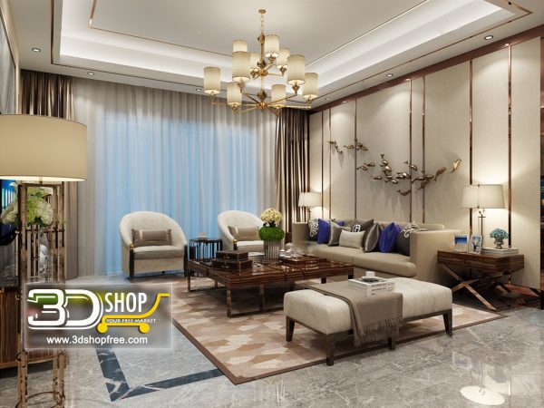 Living Room 3d Max Interior Scene 204