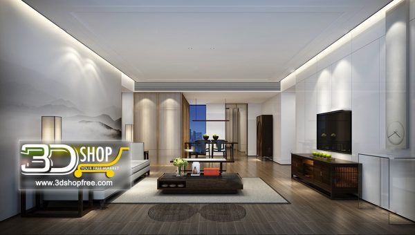 Living Room 3d Max Interior Scene 208