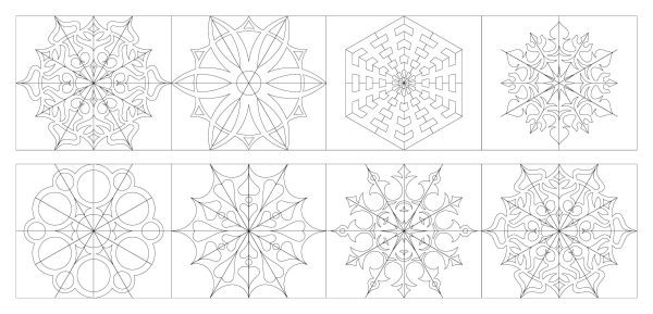 Snow Flakes Cad Blocks 014