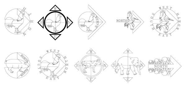 Cardinal Direction Cad Blocks  023
