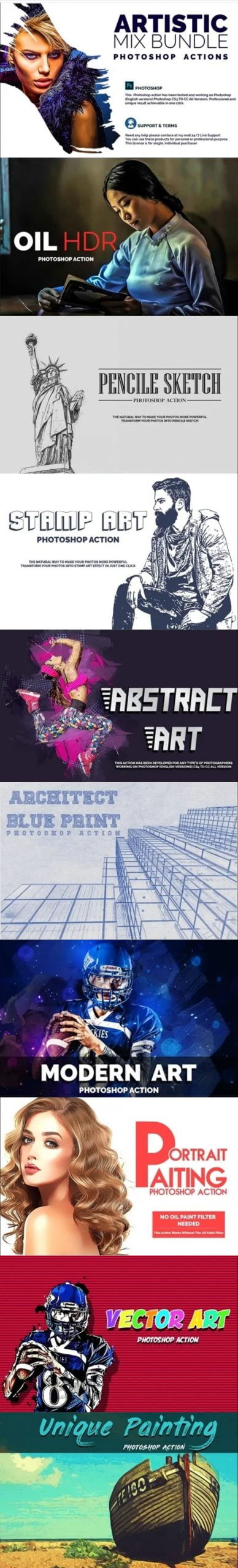 3dshop, artistic, bundle, creative market, creativemarket, Free download, mix, painting, Photoshop Action, premium action, pro action