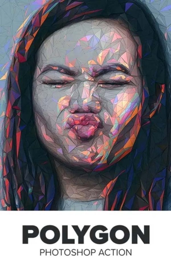 058 Polygon Photoshop Action 25712529