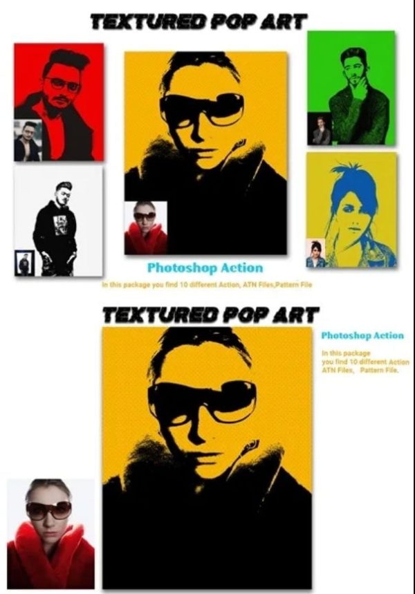 066 Textured Pop Art Photoshop Action 4578289