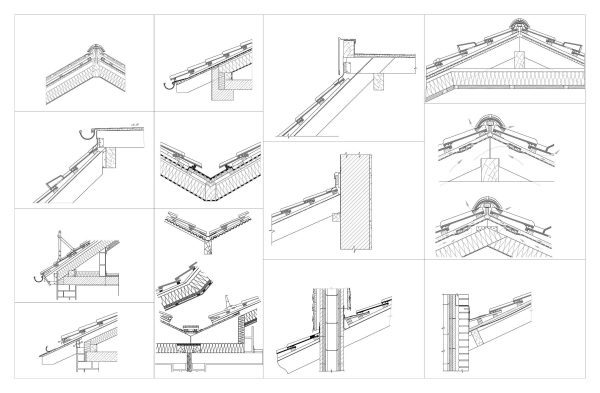 Roof Section Details Cad Blocks 089